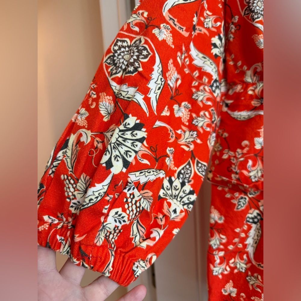 Farm Rio x Anthropologie Long-Sleeve Printed Romper NWT Size L - Picture 5 of 16